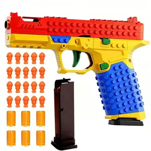 Tactical DIY Building Block Vibrant Color 1911 Model Toy Gun Set - Multiplayer Strategy Collaborative Toy Shooting Game for Outdoor Team Activities & Festival Gift Essential Tactical Softair Gun with Ejection Feature