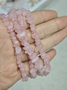 Taotao(8656)gc.Rose quartz chips bead string（can make 4 bracelet at least）