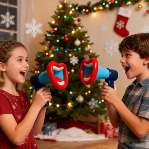 Voice-Changing Toy for TikTok with Prank Horn & Microphone Amplifier Male Female Robot Voices Blue White 2 AA Batteries Not Included