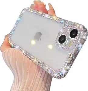 Caseative Glitter Bling Sparkling Diamond Crystal Soft Compatible with iPhone Case for Women Girls (White,iPhone 11) Accessories Durable