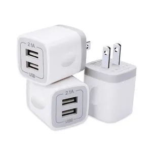 For USB Wall Charger – 3-Pack Dual Port Fast Charging Block, 5V 2.1A Plug Adapter for iPhone 16–11, Samsung S25–S9, LG, Moto & More