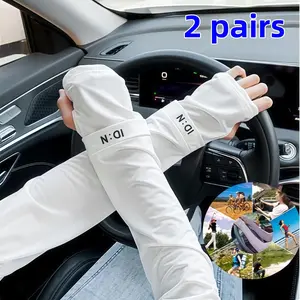 2 Pairs Cooling Arm Sleeves, Breathable Stretch Fabric for Sports and Daily Use, Unisex Quick-Dry Sun Protection for Summer Activities, Outdoor Arm Sleeve, Uv Arm Sleeves