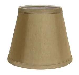 HomeRoots 469950 12 in. Pale Brown Empire Hardback Slanted No Slub Lampshade, Tan