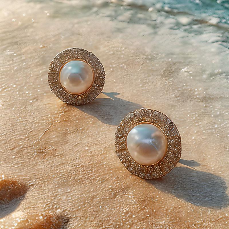 Pearly de UGood Earrings, Zicron and Pearl Earrings Amplifying Fashion Chic for Party Aesthetics and Occasions