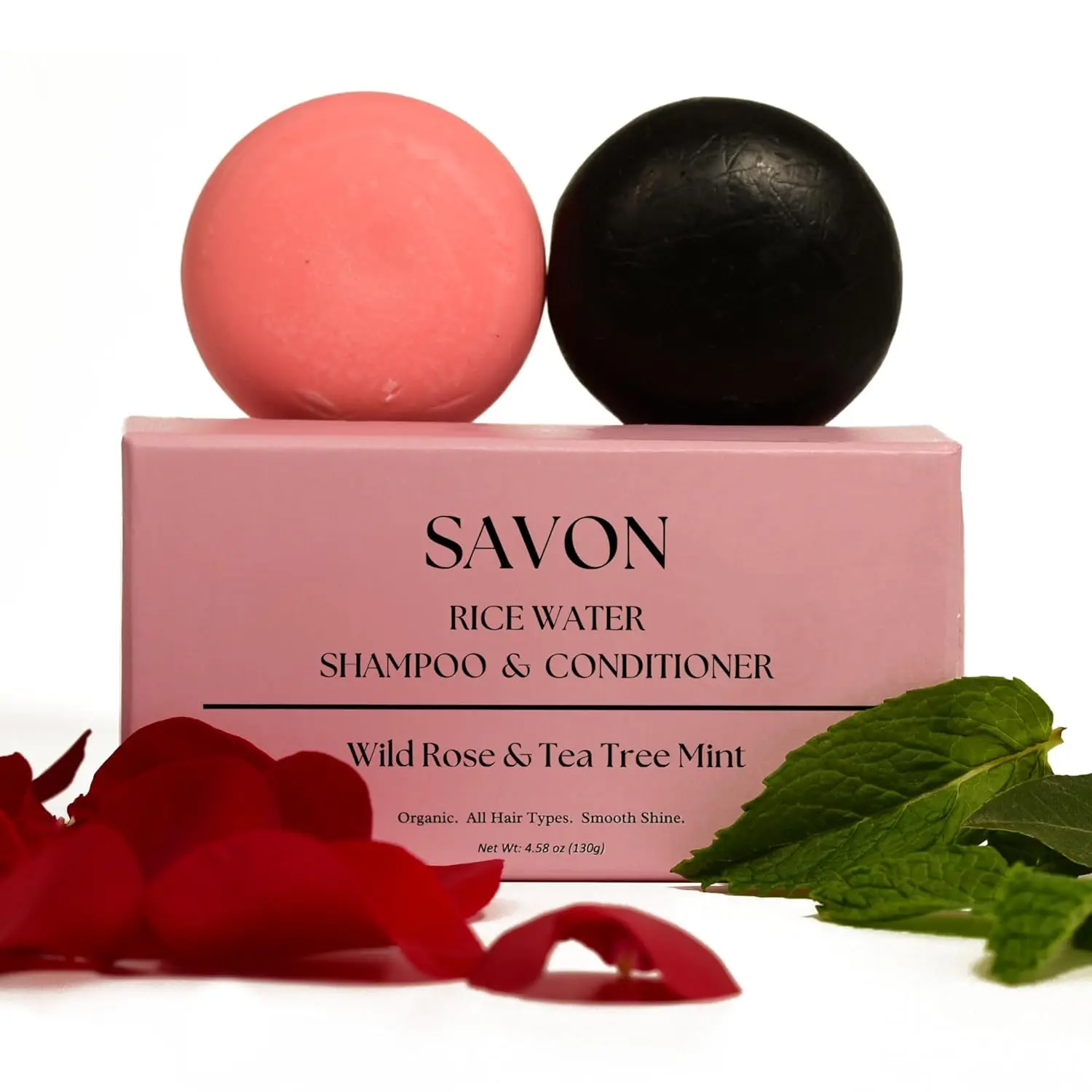 Premium Rice Water Shampoo Bar and Conditioner Bar for Hair Health | Made in US | Organic Shampoo & Conditioner for Strengthening Hair | Rice Water Shampoo Bar & Conditioner | Paraben Free, 2pc Set Haircare Gentle | Tea Tree Mint Nourishing Oil