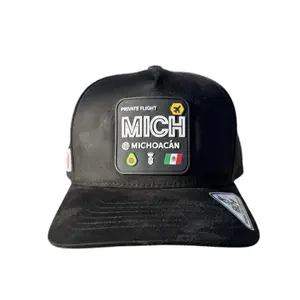 Michoacán PVC Patch Hat Private Flight Edition Black Snapback Mexican Flag Nuevo Imperio
