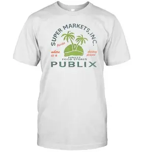Super Markets Inc Finest Food Stores Publix Florida T-Shirt Vintage Grocery Graphic Tee Casual Cotton Shirt Perfect for Shopping Fans & Everyday Wear
