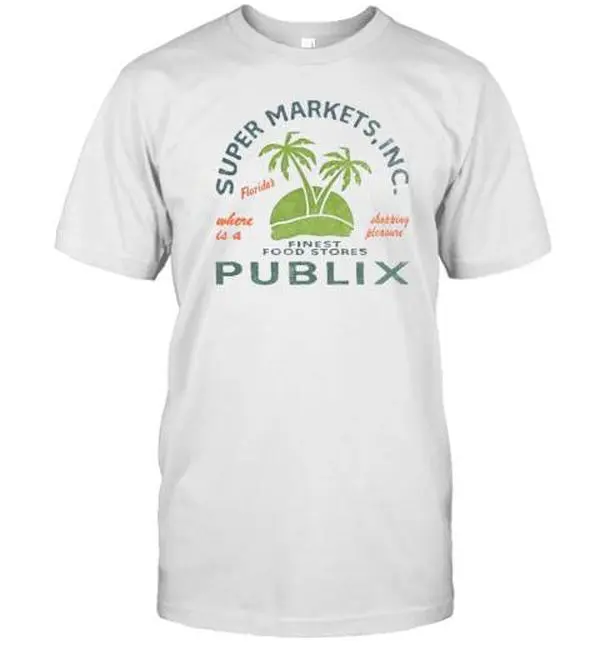 Super Markets Inc Finest Food Stores Publix Florida T-Shirt Vintage Grocery Graphic Tee Casual Cotton Shirt Perfect for Shopping Fans & Everyday Wear