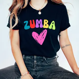 Zumba love Tshirt, Zumba Exercise Tee, Gym Workout Gear, Colorful Zumba Class Shirt, Women's Midweight Cotton Unisex Jersey Short Sleeve Tee