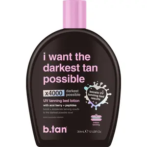 UV Tanning Bed Lotion |   I Want The Darkest Tan Possible - x4000 Tan Intensifiers, Indoor & Outdoor Accelerator, Best Browning Body Tanner Extender, No Sun Protection, 12 Fl Oz