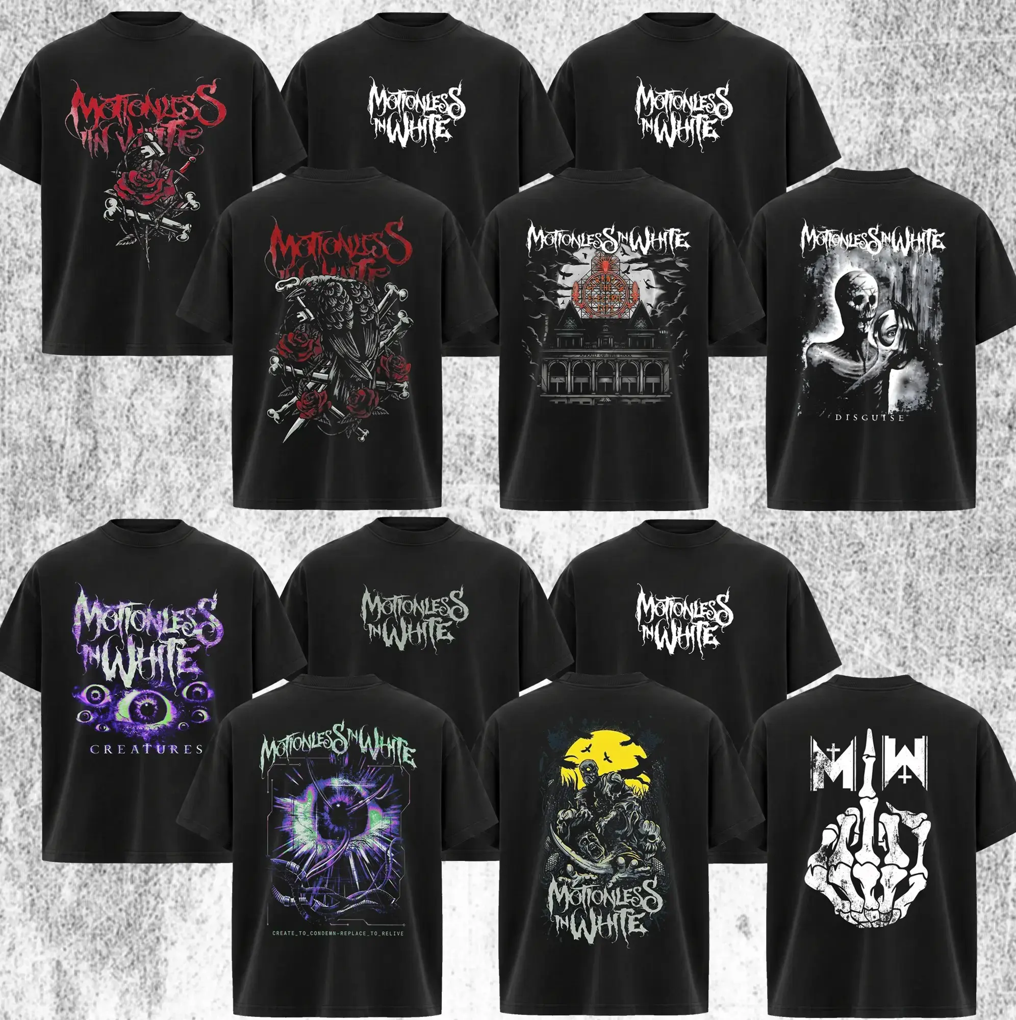 [Collection] Motionless In White Band T-Shirt , Classic MIW Shirt , Vintage Rock Band Shirt, Retro Graphic Tee, Unisex Music Lover Gift, Classic Concert Style Apparel