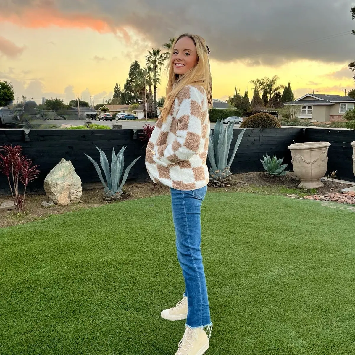 Checkered Sherpa Jacket