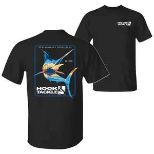 Hook & Tackle Marlin Fishing T-Shirt, Graphic Performance Tee, Soft Cotton Unisex Shirt, Fishing Apparel for Enthusiasts, Outdoor Sports Gift