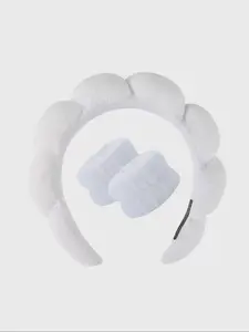 Cloud Shaped Headband & Wristband Set, Cute Hair Accessories Set for Women & Girls, Minimalist Headwear Suitable for Thick Hair
