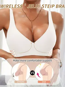 Comfortable Seamless Deep V Elegant Bra, S-Xxxl Sizes, Adjustable Straps, Max Support, Fitted Design, Lined, All Seasons, 8 Colors Available