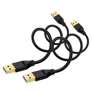 USB to USB Cable 10FT, 2Pack USB3.0 Cable Male to Male Double End Type to Type USBCord High Speed Data Transfer Cord for External Hard Driver,Computer,Laptop Cooler,Sound Bar,TV,Monitor,DVD Player