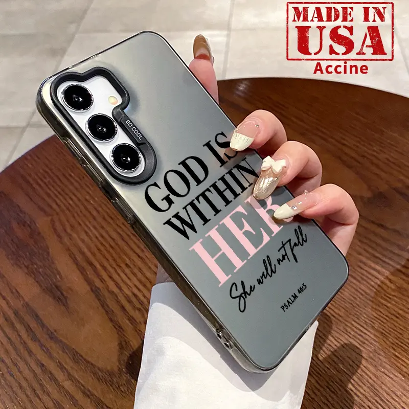God is within her Pattern Case for Samsung S24 ULTRA PLUS S25 S23 S22 Plus Ultra Shockproof Drop Protection Rugged Durable Silicone Cover Screen Protector Protective, Smartphone, Handheld