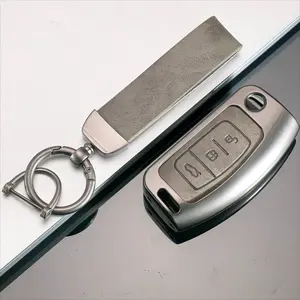 High Quality Zinc Alloy Car Key Cover Fob with Keychain for Ford Focus & Fiesta Ecosport, C-Max, S-Max, Mondeo, Kuga, Galaxy- Durable, Stylish, and Functional Key Fob with Buttons, Vehicle Key Cover | Stylish Key Fob | Zinc Alloy Fob, Car Key Cover