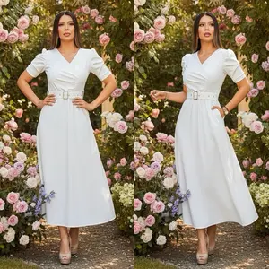 Casual dress with belt Crepe Elegance