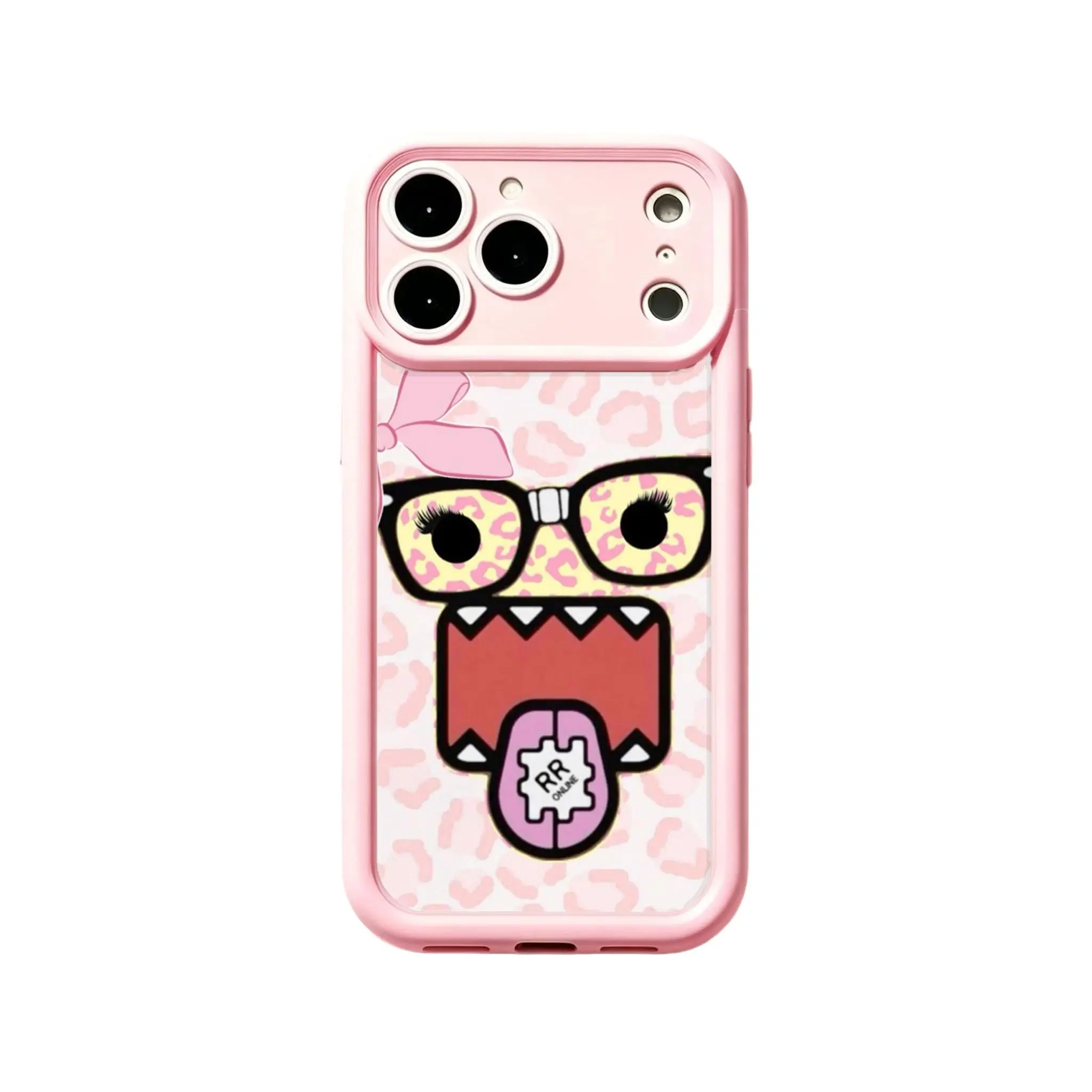 Y2K Pink Leopard Monster Phone Case Kawaii Cool Aesthetic Design Compatible for iPhone 17 16 15 14 13 12 11 and for Samsung S21-S25 Ideal Gift for Trendy Girls