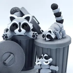 5" 3D Printed Articulated Trash Pandas and Friends! by McGybeer Decor Gift