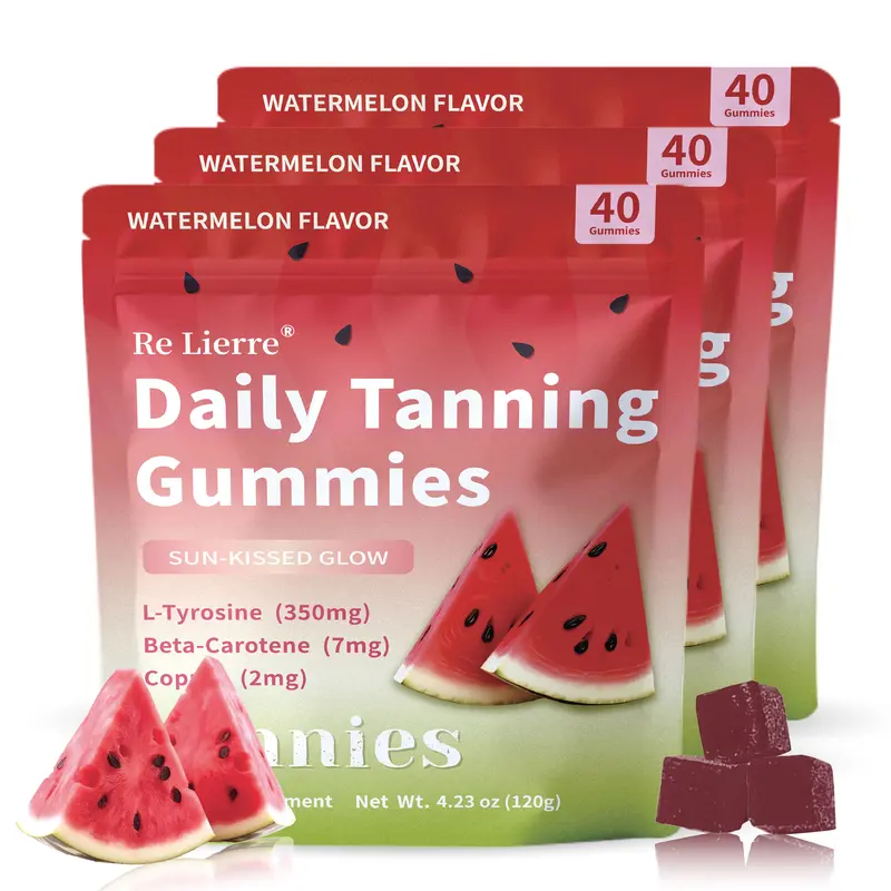 Natural Tanning Gummies with Astaxanthin, Lycopene & Beta Carotene - 2x Daily Sun Protection, 10-Min Sunbathing, Sweet & Sour Flavor for Quick Blackening, Radiant Light Beige, 2x Daily Dose, Sun Protection Supplement, Sleek Packaging, Natural Ingredients