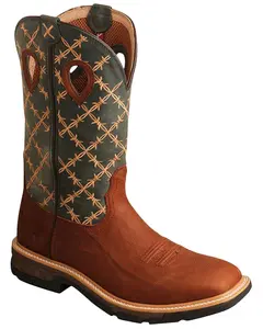 Twisted X Men's Men'S Barbed Wire Western Work Boot Soft Toe - Mxb0005