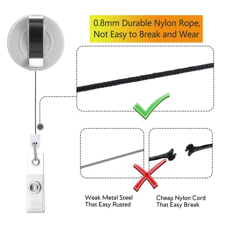 Letter Design Badge Holder without Card Sleeve, 1 Count Scrub Life Retractable Badge Reel with ID Clip, Acrylic Name Badge Holder for Nurse Doctor Student