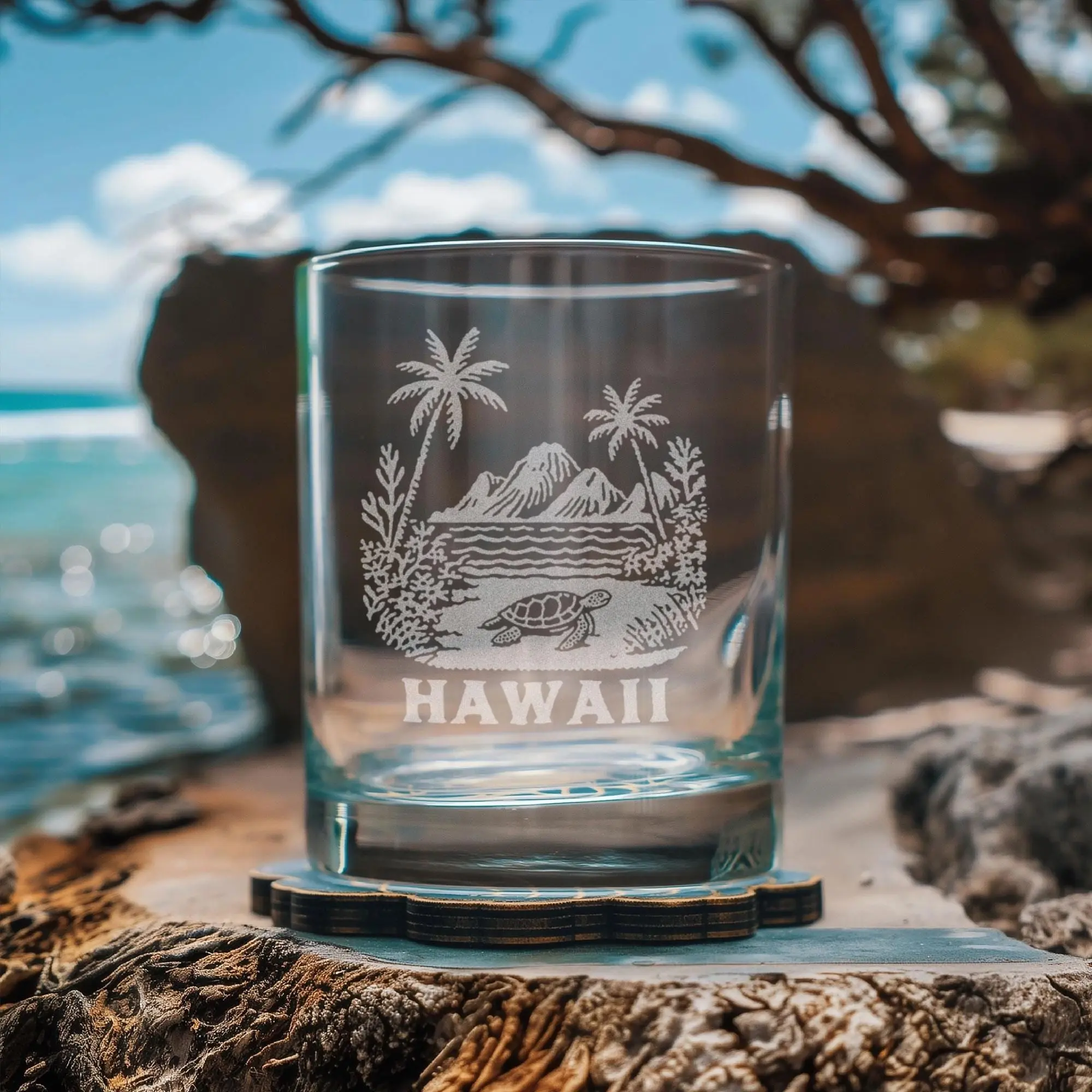 Hawaii Sea Turtle  State Glasses