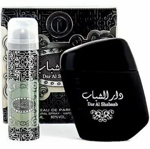 Ard Al Zaafaran. Dar Al Shabab for Unisex 2 Pc Set (3.4 Ounce Edp + 1.7 Ounce Deo Spray) Premium Arabian Fragrance Aromatic Amberwood