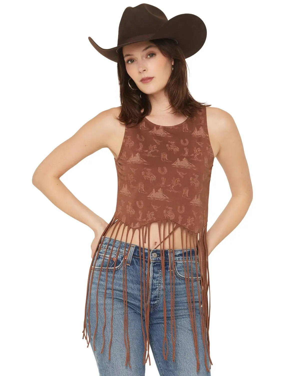 Rock & Roll Denim Women's And Women'S Icon Fringe Tank - Bw20t08111