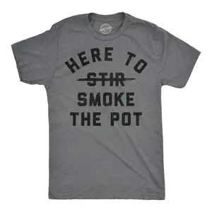 Mens Funny T Shirts Here to Smoke The Pot Sarcastic 420 Graphic Novelty Tee for Men Mens Funny T Shirts Cool Vintage Fashion T-Shirt Gift Classic Menswear 420 Apparel for Men Funny Sarcastic Short Sleeve Dark Grey