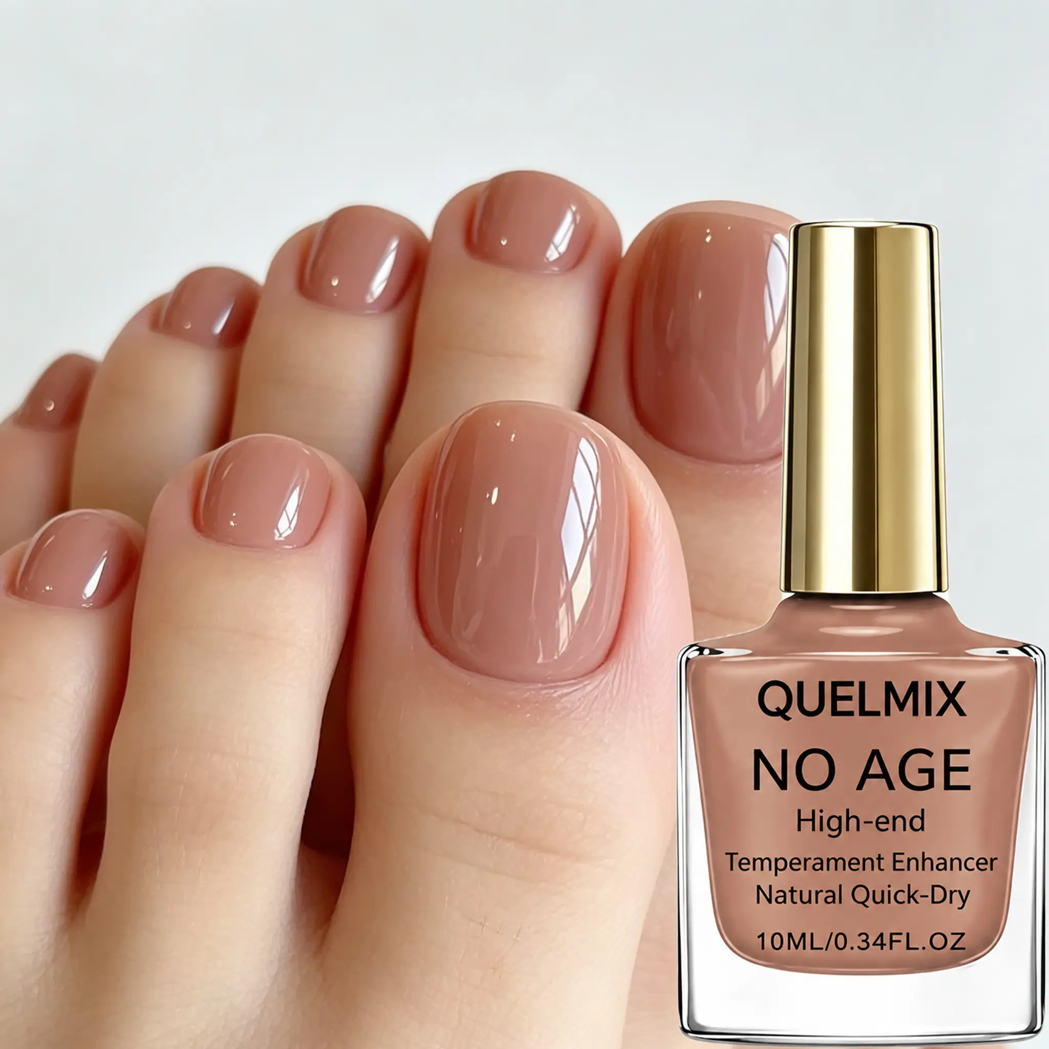 High Gloss Translucent Jelly Nude Nail Strengthener - Glossy Manicure Care for Weak Nails, 10ml/0.34fl.oz Translucent Polish