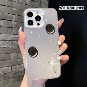 Compatible for iPhone 17 16 15 14 16promax 16 E pro 15pro 13 12 11 Case, Clear Case Oreo & Cream Treat Soft TPU Shockproof Protective Case Stylish Patterns phone case nic junk phone cases