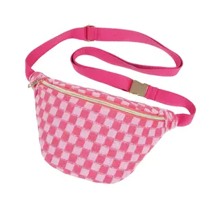 Pink Checkered Cross Body
