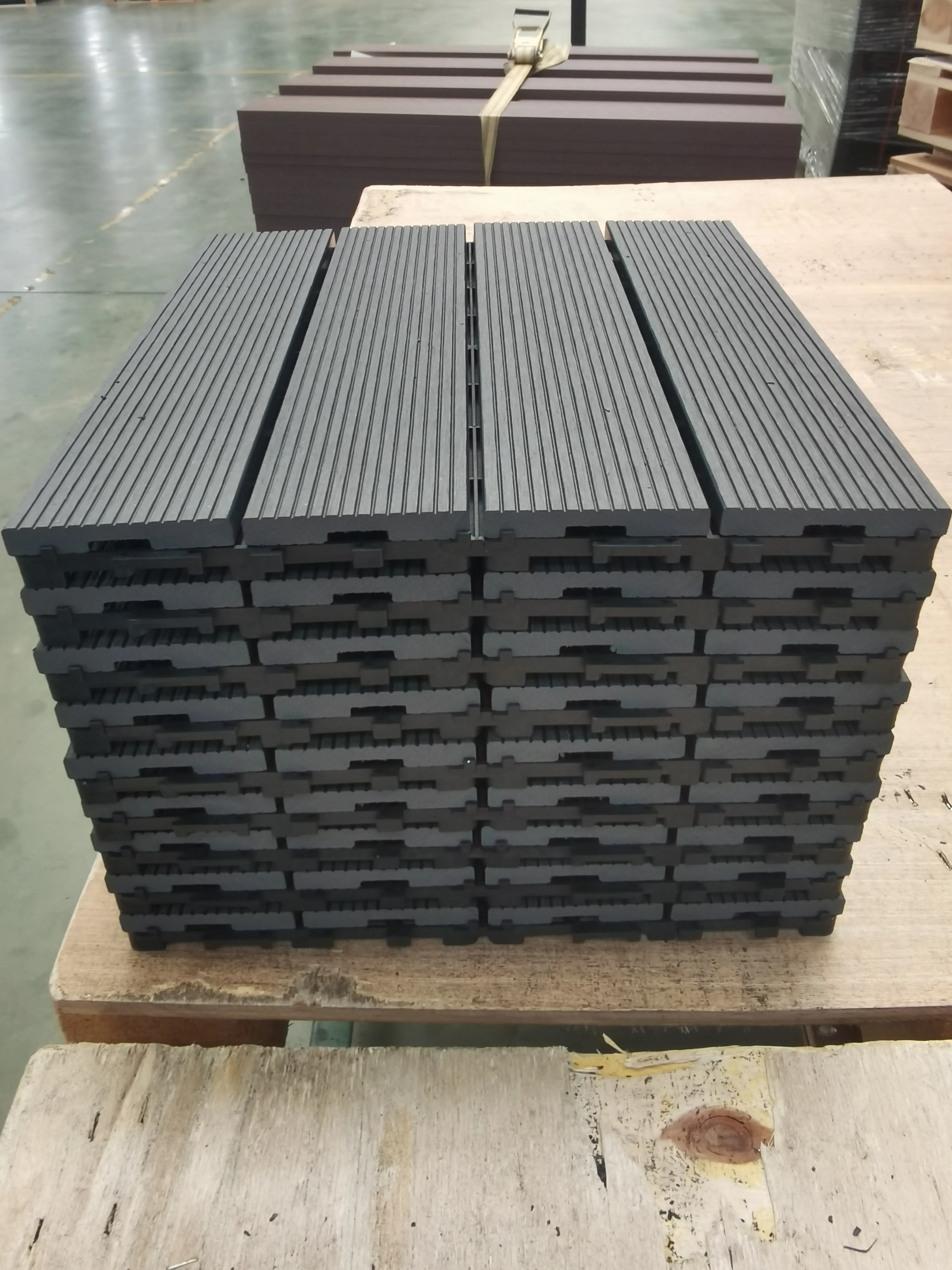 9 PCS heavy-duty & recyclable Wood-Plastic Interlocking Deck Tiles 11.8", Waterproof Outdoor and Indoor Flooring for Patio,Backyard, Bedroom (Gray)