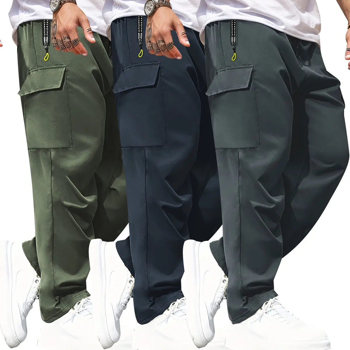 Gray + Navy Blue + Green