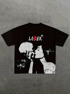 Skull & Figure Print Crew Neck T-Shirt, Casual Short Sleeve T-Shirt For Spring & Summer, Women's Clothing