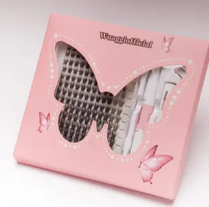 Wuaggi Official DIY WISPY Cluster Lash Kit - Lightweight Synthetic Lash Clusters for Natural & Glam Looks - Beginner-Friendly Makeup Tool