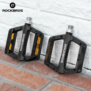 ROCKBROS Bicycle Nylon Pedal Effort-Saving MTB Road Bike Folding Bike Pedal Lightweight Single Bearing Stable Cycling Pedal Bicycle Parts