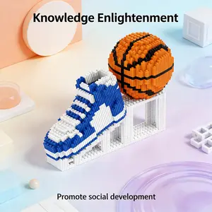 Basketball Sneaker 3D Puzzle Building Blocks Decoration, Bookshelf Home Office Cabinet Decor, Party Living Room TV Stand Display