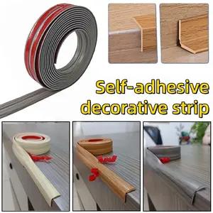 1 roll of 3-meter/118.11 inch Self-Adhesive Flexible Wall Corner Decor Strip, Wood Grain Texture, Peel & Stick Protective Edge Trim, Home Decoration for Walls and Tables