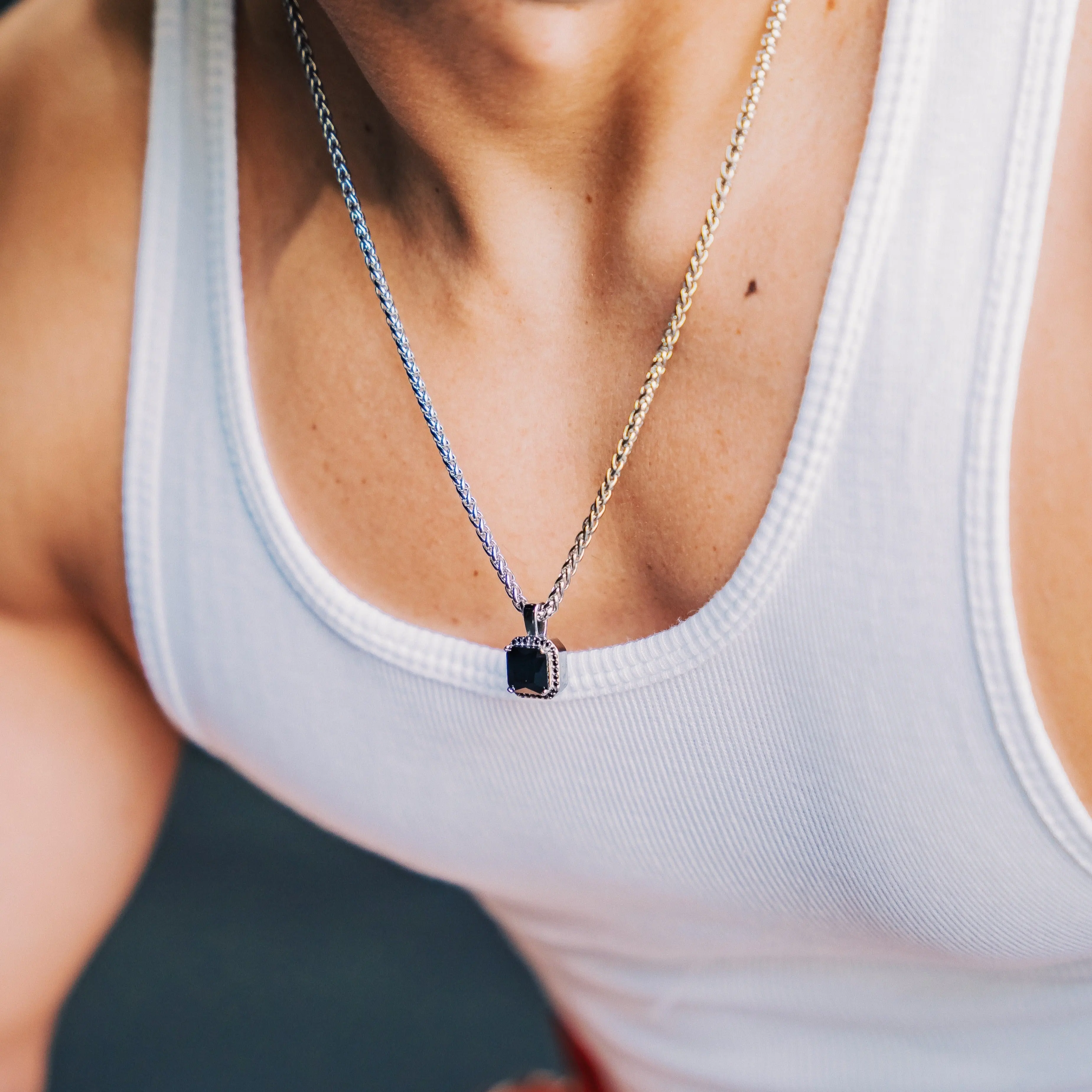 Black Gemstone Necklace - RG106