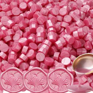 400Pcs Pearl Pink Octagon Sealing Wax Beads Set for Wax Seal Stamp, Gift Wrapping and Letter Sealing