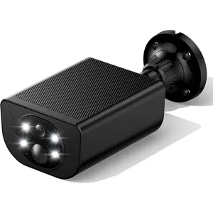 Cameras for Home Security-2.4G WiFi Battery Powered Security Cameras Wireless Outdoor with Built-in Solar Panel, 2K Color Night Vision, 2-Way Talk, TF Card&Optional Cloud Storage, S1 1P Black