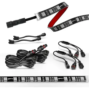 Aura Single Row Expansion Pack - 2 count 24" RGB Multicolor LED Strips w/Splitters and Extension Wires for Interior, Wheel, Grille, Engine Bay, Golf Cart, Boat, , , Van, SUV Decor Lighting
