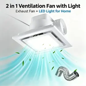 led lights shower lamp Bathroom Ventilation Fan Featuring a Light 20W, Energy Efficient Ceiling Ventilator 1.0 Sone Easy Install 12-inch Household home essentials #DealsForYouDays