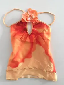 Women's Elegant Top Spring Summer Floral Hollow Out Design Butterfly Orchid Embellished Backless Vest, Stylish Ladies' Fashion