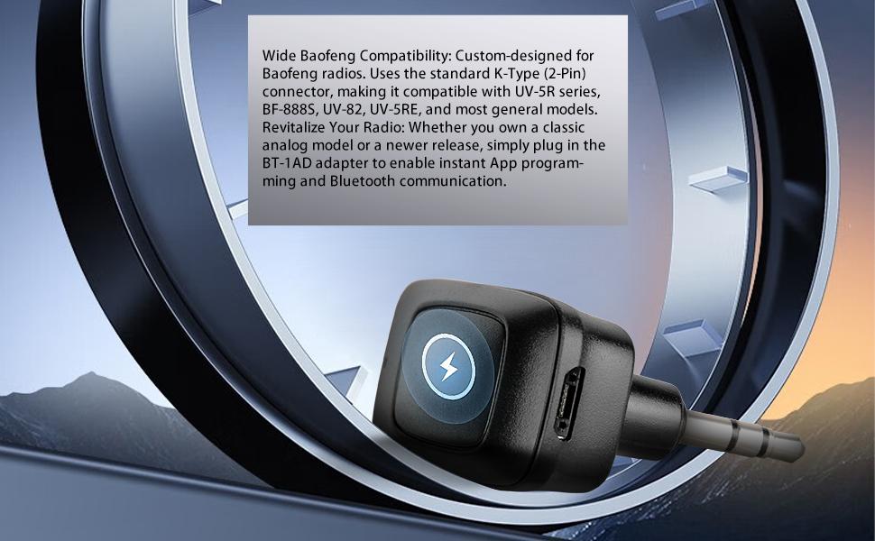 Bluetooth Walkie Talkie Programmer, App-Controlled Radio Frequency Writer, USB-C Rechargeable Adapter (BT-1AD)