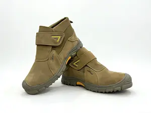 Velcro Strap Steel Toe Safety Work Boots Boy Closed Footwear Walking Shoes Worker Bota Bedroom